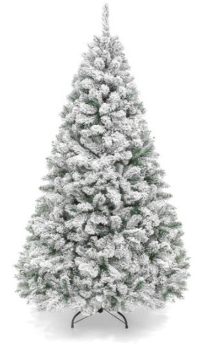 Premium Snow Flocked Artificial Pine Christmas Tree w/ Foldable Metal Base, 6ft - Lot 629