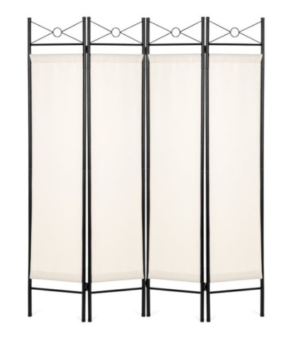 4-Panel Folding Privacy Screen Room Divider Decoration Accent, 6ft, White - Lot 631