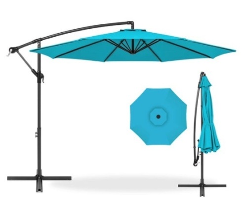 Offset Hanging Patio Umbrella - 10ft, Sky Blue - Lot 633