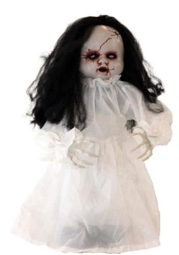 24 in. Battery Operated Poseable Haunted Jumping Doll with Red LED Eyes Halloween Prop - Lot 635