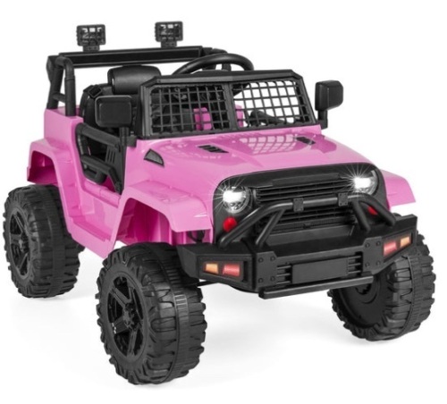 12V Kids Ride-On Truck Car w/ Parent Remote Control, Spring Suspension, Pink - Lot 659