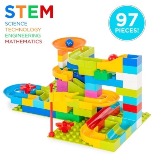 97-Piece Kids Create Your Own Marble Maze Run Racetrack Puzzle Game Set - Lot 675