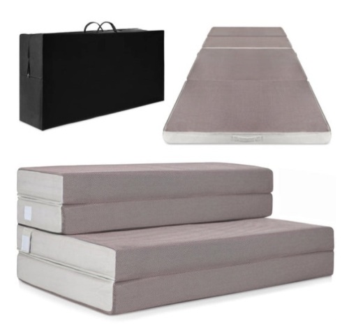 Folding Portable Mattress Topper w/ Plush Foam - 4in, Full - Lot 676