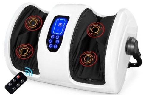 Reflexology Shiatsu Foot Massager w/ High-Intensity Rollers, Remote Control, Pearl White - Lot 679