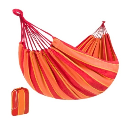 2-Person Brazilian-Style Double Hammock w/ Portable Carrying Bag, Orange - Lot 683