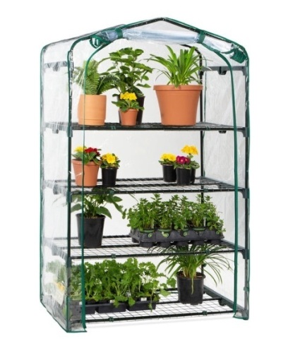 4-Tier Mini Portable Indoor Outdoor Greenhouse w/ Steel Shelves - 40in - Lot 716