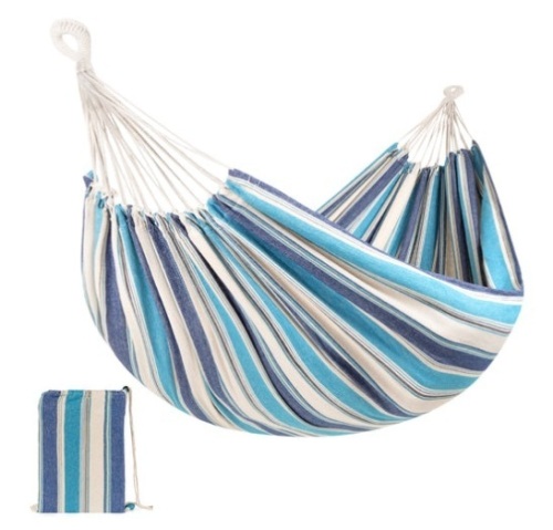 2-Person Brazilian-Style Double Hammock w/ Portable Carrying Bag, Ocean - Lot 727