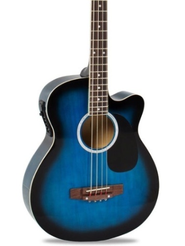 Acoustic Electric Bass Guitar w/ Equalizer, Truss Rod, Blue - Lot 731
