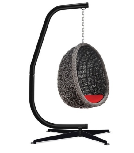 Curved Hanging Hammock C-Stand w/ All-Weather, Steel Frame - Stand Only - Lot 737