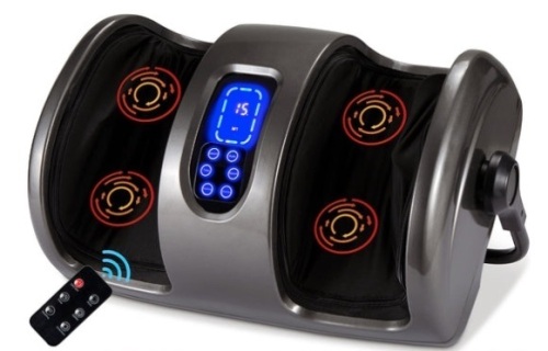 Reflexology Shiatsu Foot Massager w/ High-Intensity Rollers, Remote Control, Gray - Lot 764