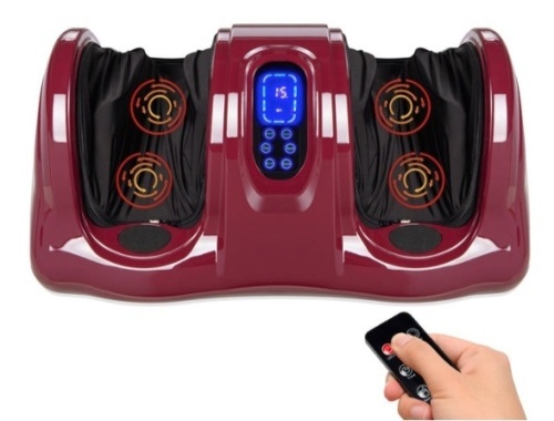 Therapeutic Foot Massager w/ High Intensity Rollers, Remote, 3 Modes - Lot 779
