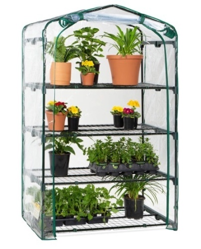 4-Tier Mini Portable Indoor Outdoor Greenhouse w/ Steel Shelves - 40in - Lot 783