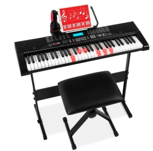 Best Choice Products 61-Key Beginners Complete Electronic Keyboard Piano Set w/ LCD Screen, Lighted Keys, Headphones - Lot 793