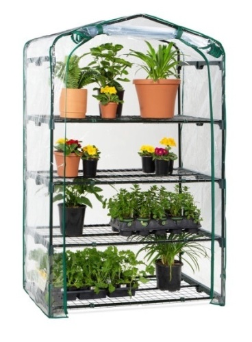 4-Tier Mini Portable Indoor Outdoor Greenhouse w/ Steel Shelves - 40in - Lot 794