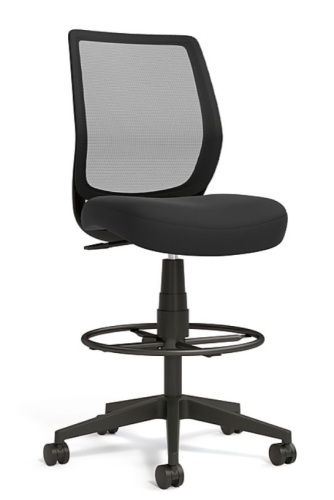 Essentials Mesh Back Fabric Drafting Stool, Appears New, Retail 159.99 - Lot 174