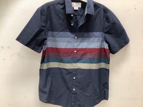 Penguin Mens Short Sleeve Button Up, M, E-Commerce Return, Retail 34.99 - Lot 488