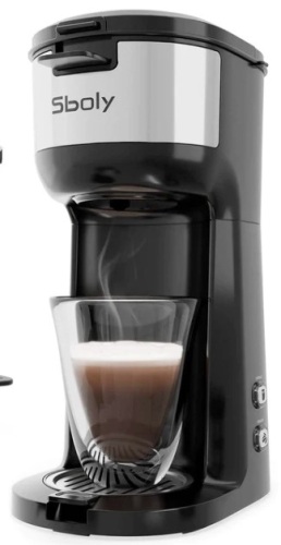 Sboly Single Serve Coffee Maker, Powers Up, E-Commerce Return, Retail 69.99 - Lot 383