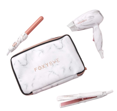 Foxybae Mini Flat Iron, Wand, and Dryer, Powers Up, E-Commerce Return, Retail 69.90 - Lot 446