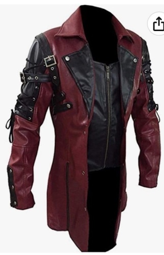 Mens Red Goth Matrix Trench Coat, M, Appears new, Retail 114.99 - Lot 254