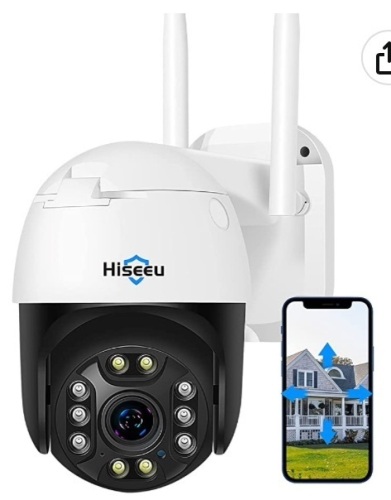 Hiseeu Security Camera, Powers Up, Appears new, Retail 89.99 - Lot 583
