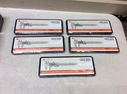 Lot of (5) Neoteck 6" Digital Vernier Caliper - Appear New  - Lot 211