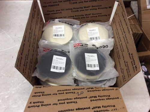 Lot of (20) Poliwell 5" Hook and Loop Wool Polishing Wheel Buffing Pads, 3 Pack - New  - Lot 269
