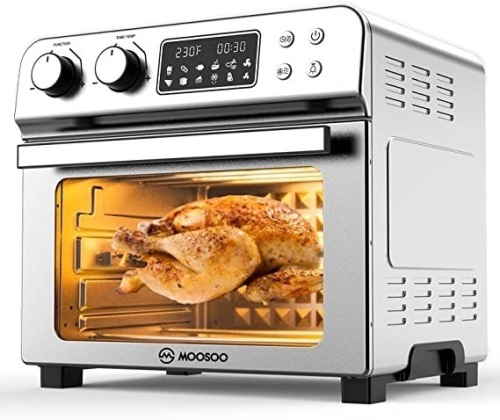 MOOSOO 24 Qt 10-in-1 Convection Oven Air Fryer with Rotisserie - Appears New  - Lot 284