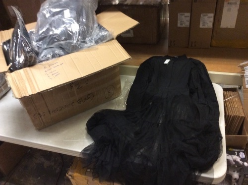 Lot of (5) Packs of Fashion Nana Black Long Shirt Dress Cover Ups, Each Pack Includes 2-S, 2-M, 2-L - New - Lot 508