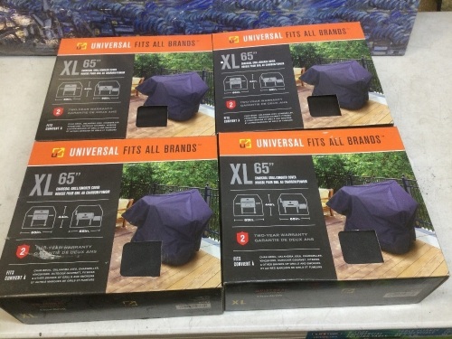 Lot of (4) Charbroil Universal XL 65" Charcoal Grill/Smoker Covers - Appear New - Lot 543