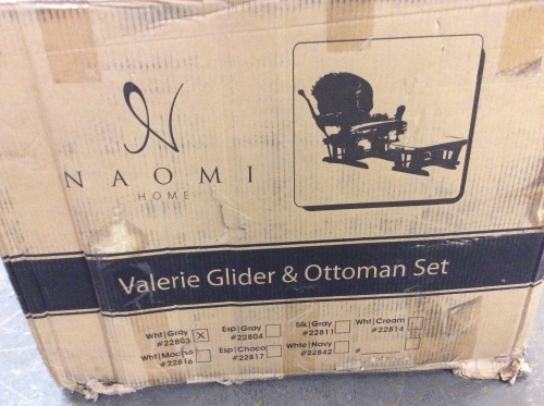 Naomi Home Valerie Glider & Ottoman Set - For Parts/Repair  - Lot 883