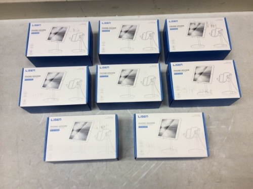 Lot of (8) LISEN Cell Phone Desk Stand, Black - New  - Lot 1002