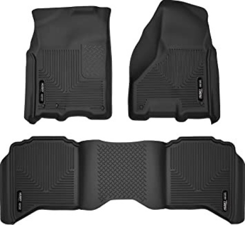 Husky Liners 99001 Black Weatherbeater Front & 2nd Seat Floor Liners Fits 09-18 Dodge Ram 1500 Crew Cab, '19 Dodge Ram 1500 Classic Crew Cab, 10-18 Dodge Ram 2500/3500 Crew Cab - Appears New - Lot 1020