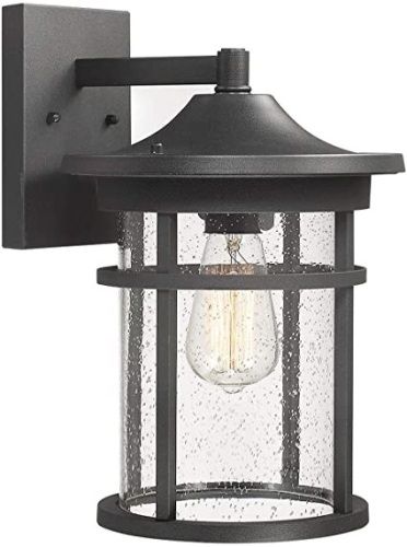 Lot of (3) Bestshared Outdoor Wall Mount Light Fixtures with Seeded Glass Shade - Appear New  - Lot 1021
