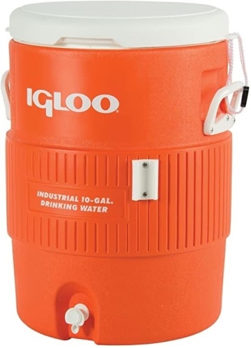 Igloo Seat Top Beverage Dispenser, Orange/White, 10 Gallon - Appears New - Lot 283