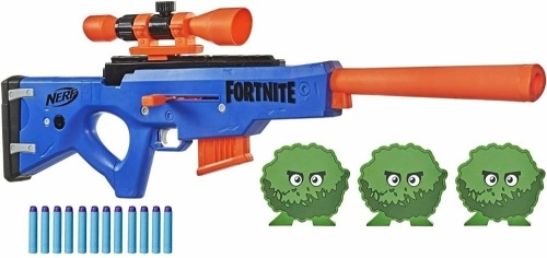 NERF Fortnite BASR-R Bolt Action Blaster with 3 Bush Targets and 12 Elite Darts - Appears New  - Lot 834