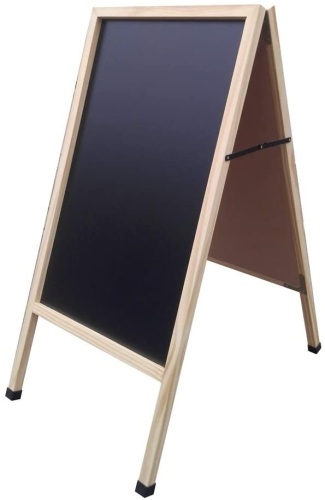 Lot of (3) FixtureDisplays 20" x 40" A-Frame Sidewalk Sign, Black Wet Erase Chalk Board - Appear New  - Lot 1146