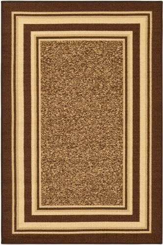 Lot of (5) Ottomanson OTH2318-3X5 Ottohome Collection Modern Bordered Area Rugs, 3'3" X 5', Brown - New - Lot 793