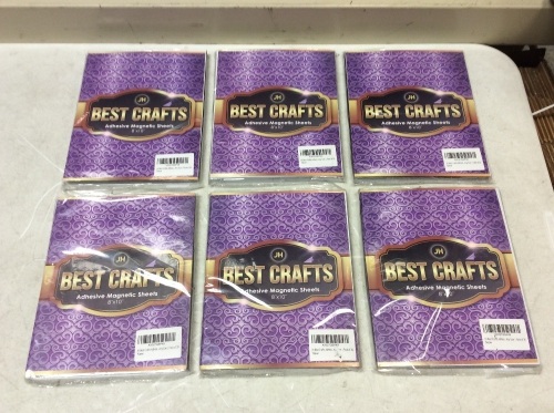 Lot of (6) Best Crafts Adhesive Magnetic Sheets, 8" x 10", 30 Pack - New  - Lot 858