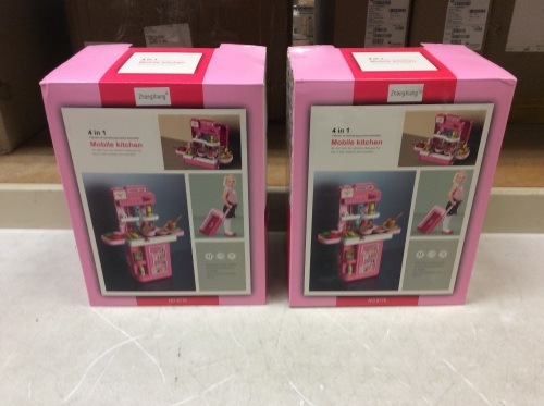 Lot of (2) Kids Mobile Kitchen Play Set with Lights & Sounds - New - Lot 323