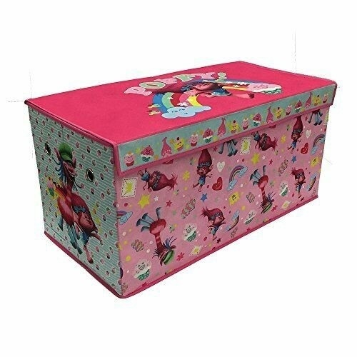 Lot of (3) Trolls Folding Soft Storage Bench Toy Boxes - New - Lot 533