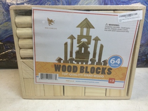 MOD Complete Extra Large 64 Piece Children's Wood Building Blocks - New - Lot 624