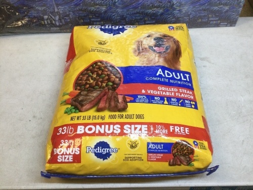 Pedigree Adult Complete Nutrition Dry Dog Food, 33 lb - New - Lot 629