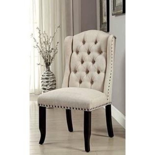 Furniture of America Sania III Beige Fabric Dining Chairs, Set of 2 - Appear New  - Lot 299