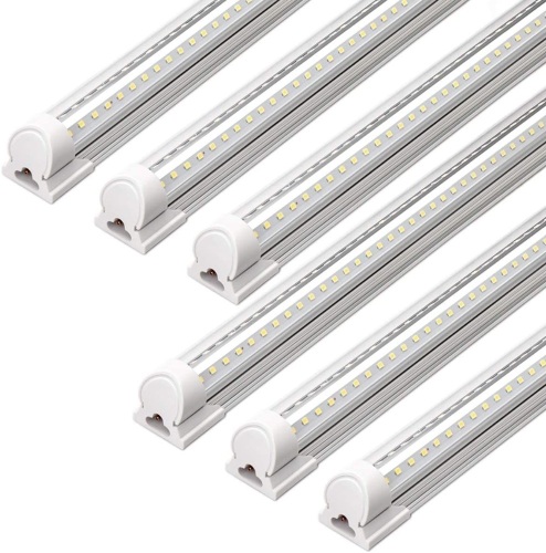 Barrina 4' T8 LED Shop Lights, 40W 5000LM 5000K, V Shape, Daylight White, Clear Cover, Pack of 6 - Appears New - Lot 523