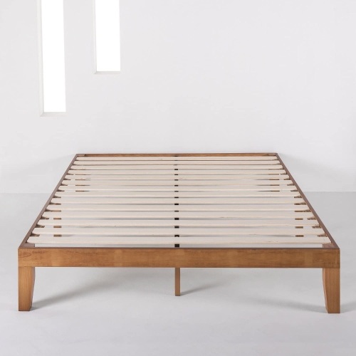 Mellow Naturalista Classic 12" Solid Natural Pine Platform Bed with Wooden Slats, King - Appears New   - Lot 271