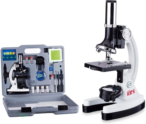 120X-1200X Magnification Kids Beginner Metal Body Microscope with Plastic Slides, LED Light and Carrying Box - Appears New  - Lot 596
