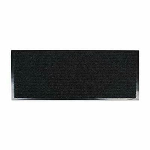 Lot of (2) 22" x 60" Charcoal Black Ribbed Walk Off Rectangular Utility Runner Rugs - Appear New  - Lot 1071