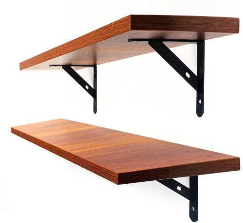Lot of (2) AWX 24" Rustic Brown Floating Wall Shelves, Set of 2 - Appears New  - Lot 1149