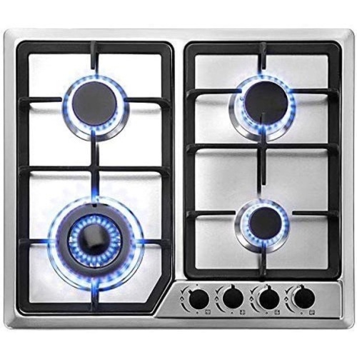 VEVOR 23" x 20" Built in Stainless Steel 4 Burner Gas Stove Cooktop With Liquid Propane Conversion Kit Thermocouple Protection - Appears New   - Lot 80