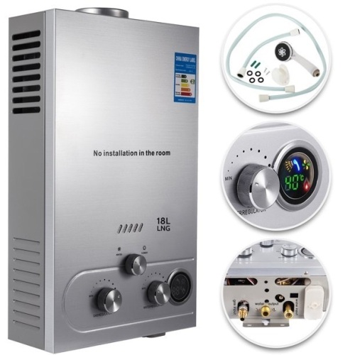 VEVOR 18L Water Heater Tankless Water Bolier 4.8GPM Natural Gas LCD Display with Shower Kit - E-Comm Return, Appears New, Untested - Lot 546